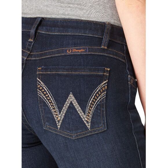 NWOT Wrangler Women's Dark Blue Ultimate Riding Jean Q-Baby Boot Cut - Picture 5 of 13